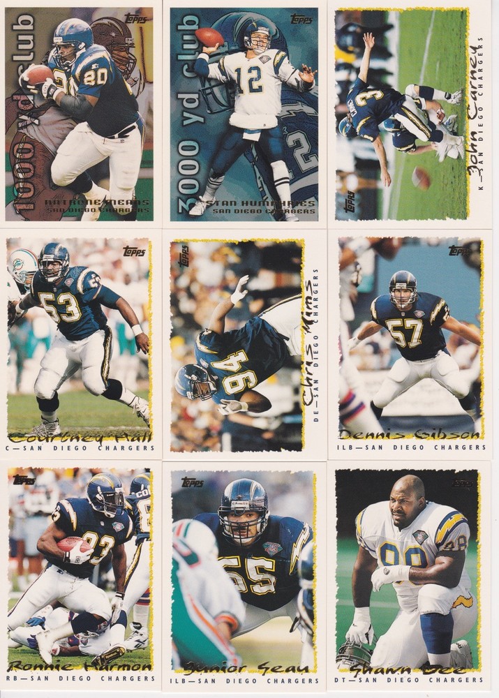 1995 Topps Football Complete Team Set San Diego Chargers (15) Junior Seau