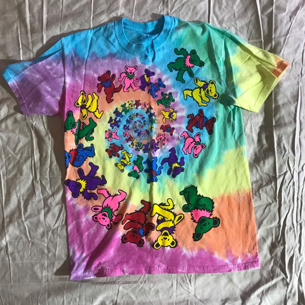 Grateful Dead 1995 Vintage Tie Dye Dancing Bear Spiral T-Shirt Mens Size M