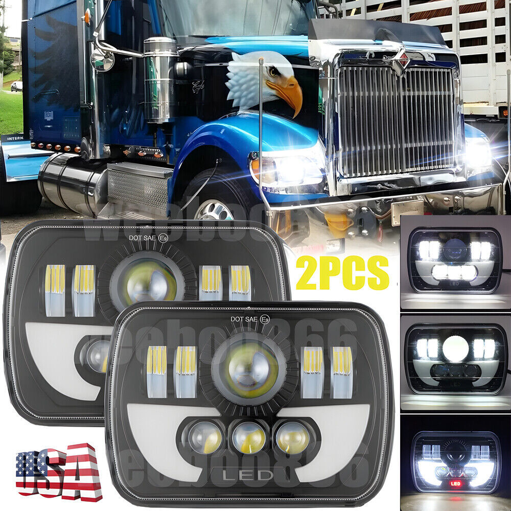 5x7 7x6 LED Headlight DRL Kit for International 9900i SFA 7400 5600i 9200 SBA Trucks
