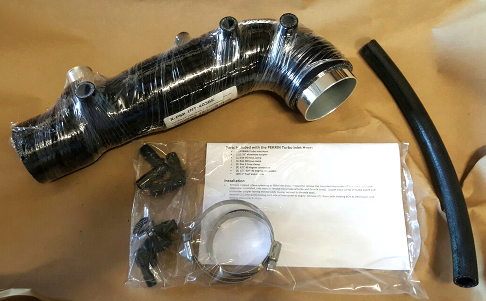 Perrin Black 2.4 Turbo Inlet Hose for 2002-2007 Subaru WRX on Sale