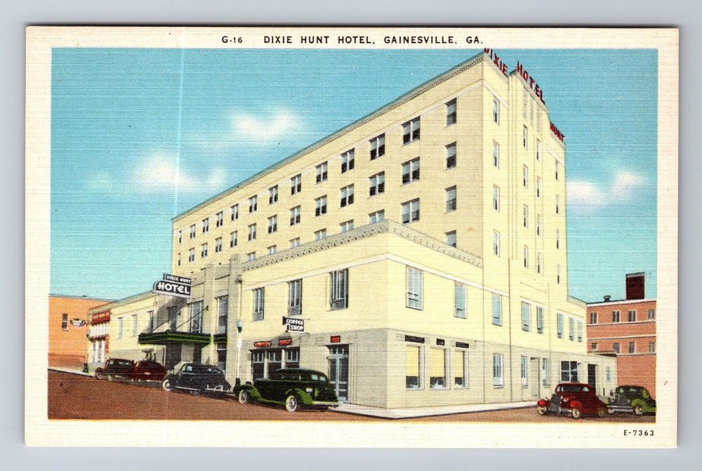 Gainesville GA-Georgia, Dixie Hunt Hotel, Advertising, Vintage Souvenir Postcard