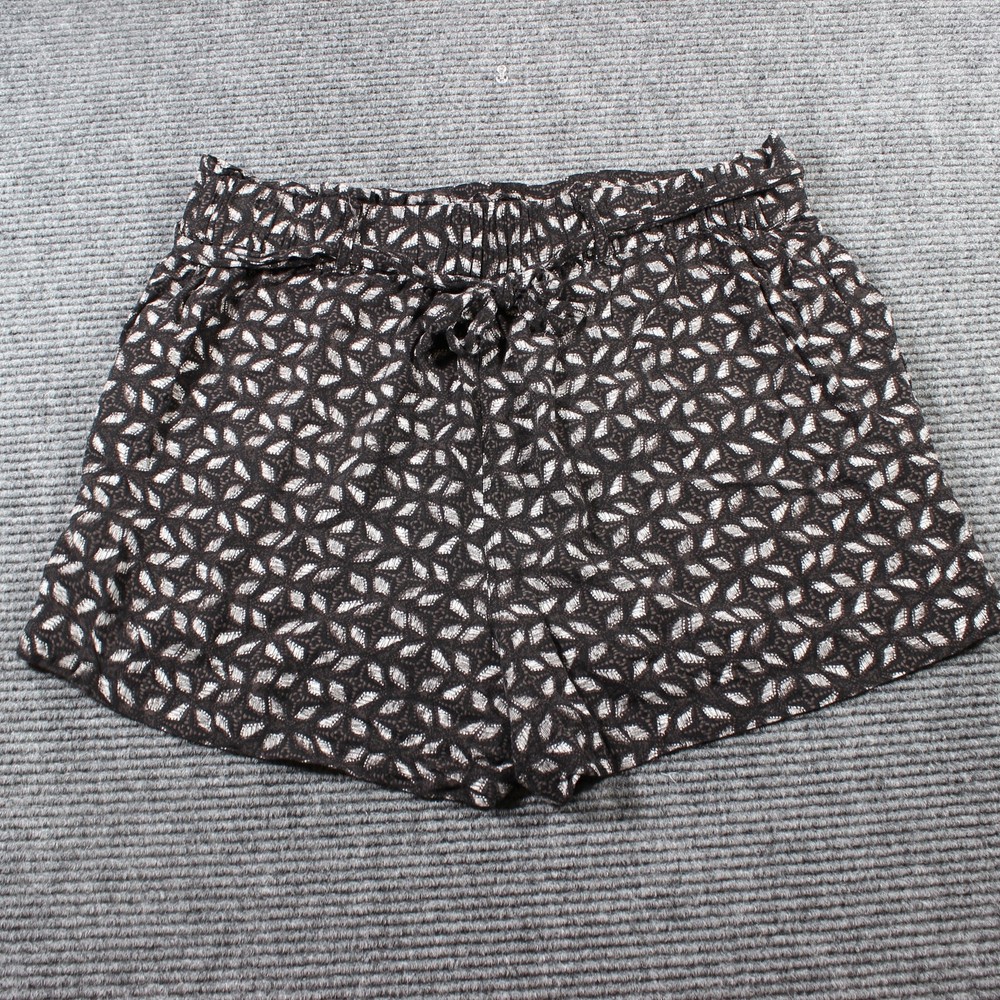 Maurices Women’s XL Black White Patterned Drawstring Shorts Rayon
