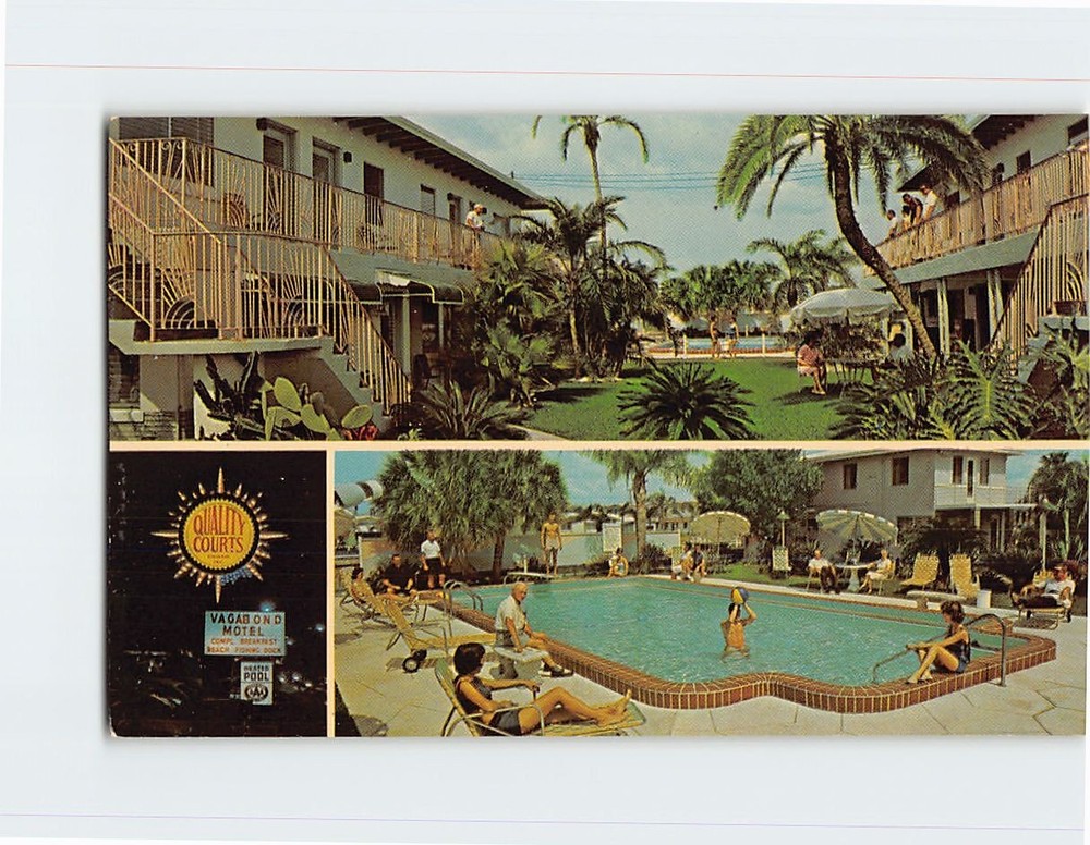 Postcard Pool View The Vagabond St. Petersburg Florida USA