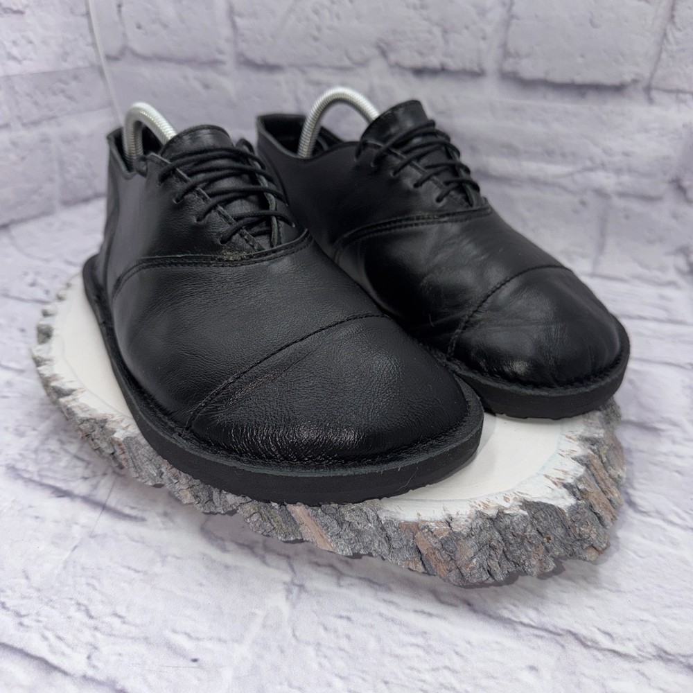 Softstar Mens Hamilton Oxford Barefoot Made in USA Shoes Black Leather Size 8 W