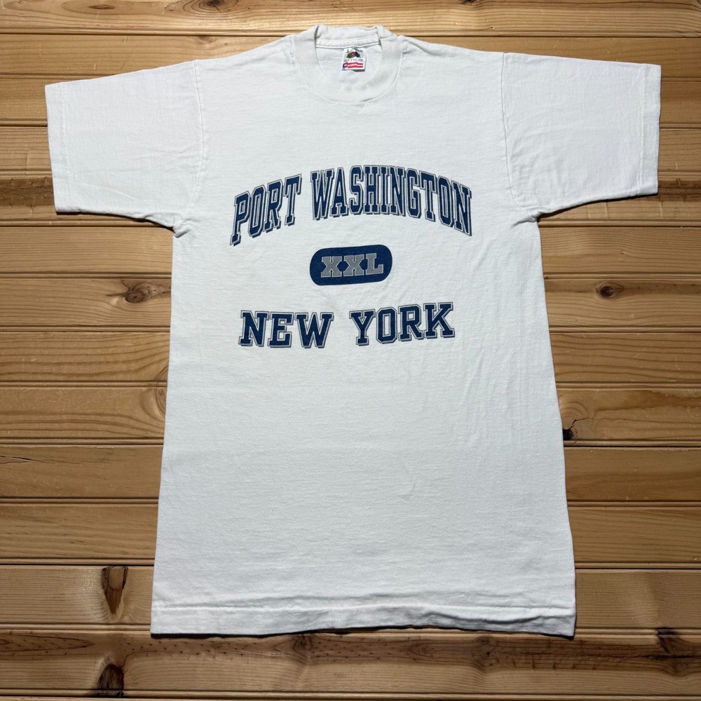 Vintage 90s Port Washington New York Single Stitch Graphic T-Shirt USA - Small
