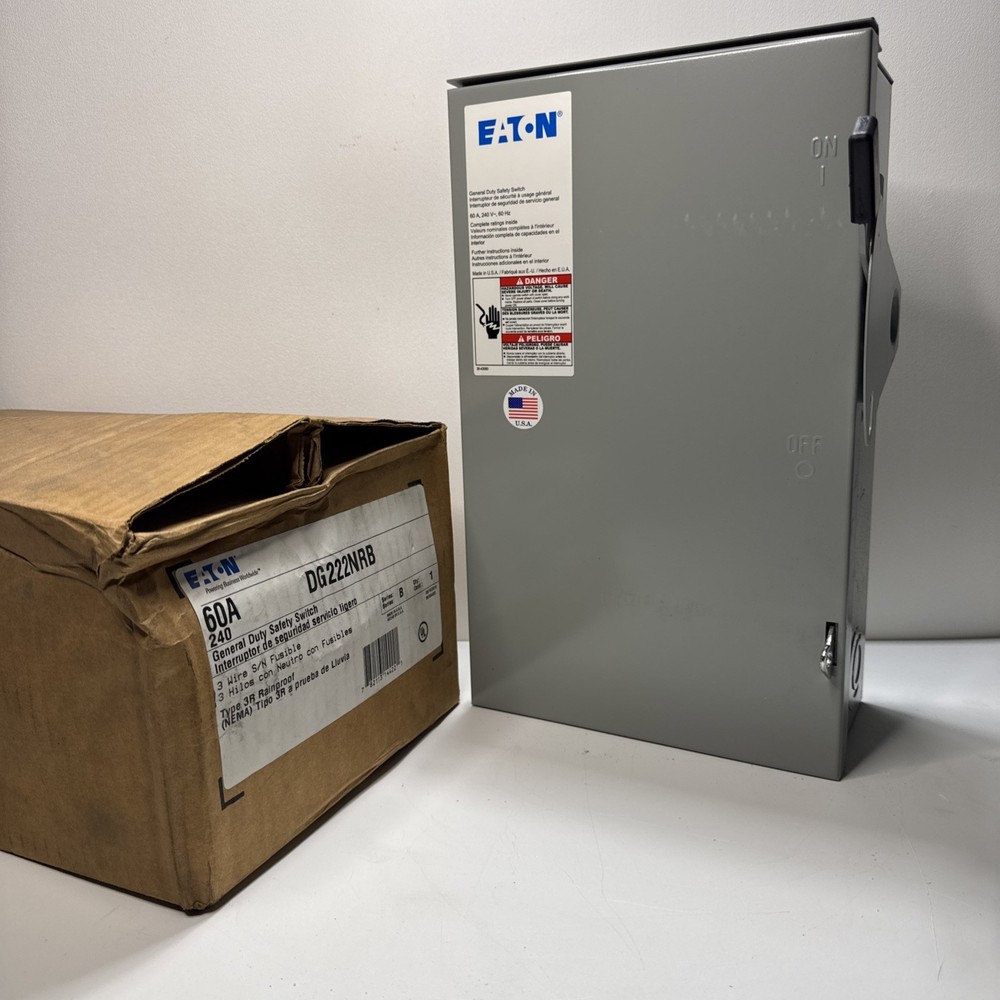 DG222NRB Eaton Cutler Hammer 60 Amp 240V 3W Fusible Safety Switch Brand New