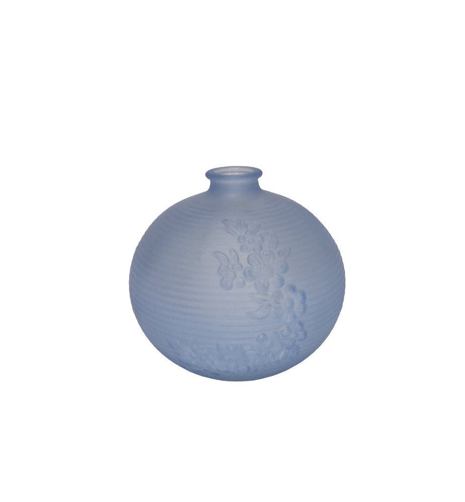Vintage Avon Blue Satin Glass Bud Vase 4