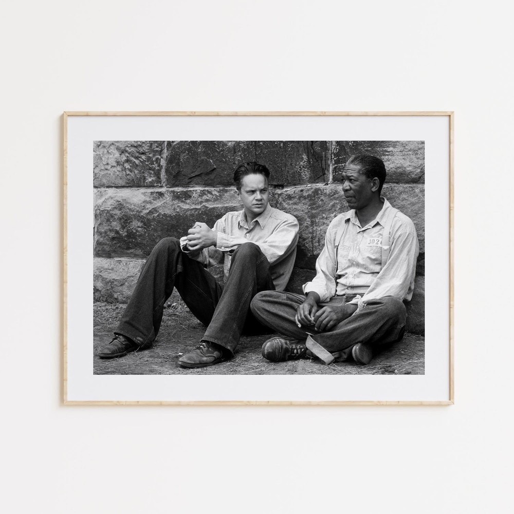 Shawshank Redemption Movie Poster Print, Black & White Vintage Wall Art