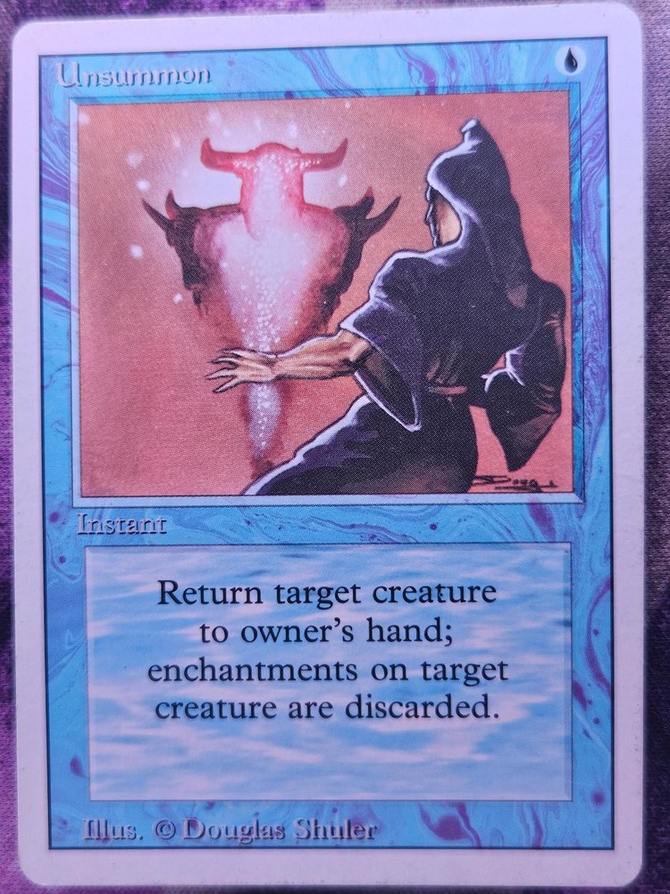 Unsummon Common Revised Edition Magic: The Gathering Moderately Played