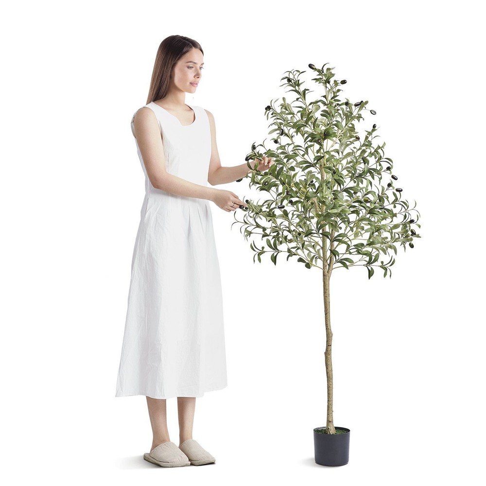 Artificial Olive Tree 5 FT Tall Faux Plant Secure PE for Decor Indoor Outdoor