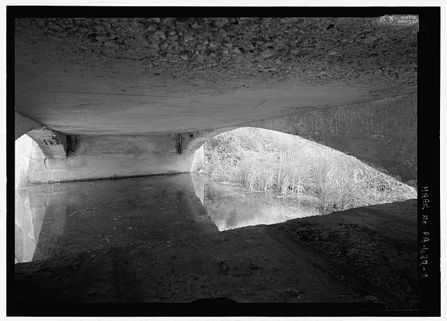 VIEW OF UNDERSIDE LOOKING FROM WEST TO EAST ABUTMENT. - Keggereis Ford Bridge,