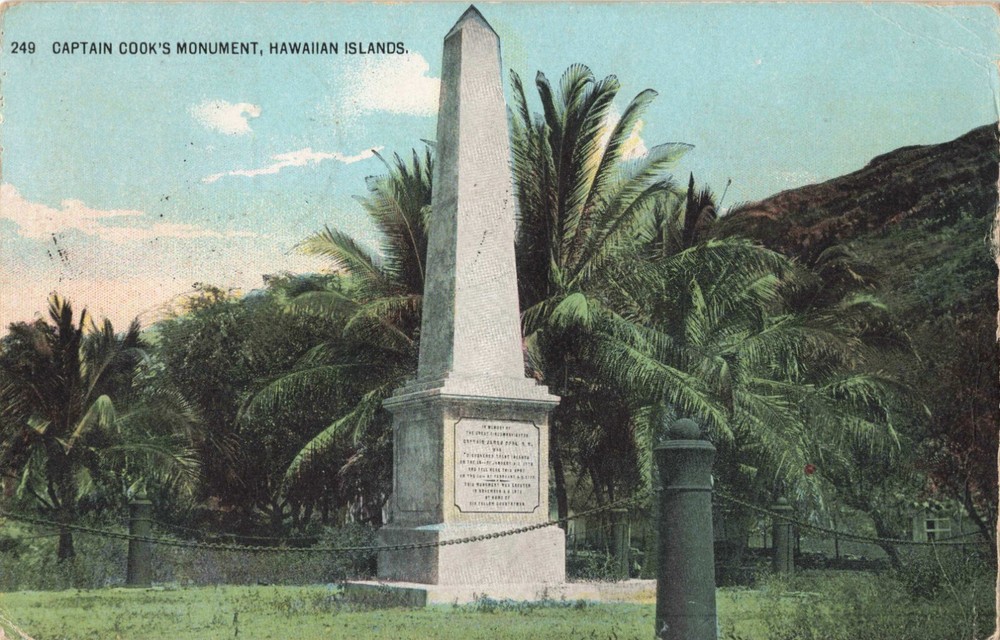 Captain Cook's Monument Hawaii HI Island Curio Co. 1913 Postcard