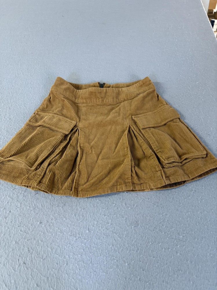 Wild Fable Skirt Womens XXS Brown Corduroy Pleated Cargo Mini Back Zip A-Line