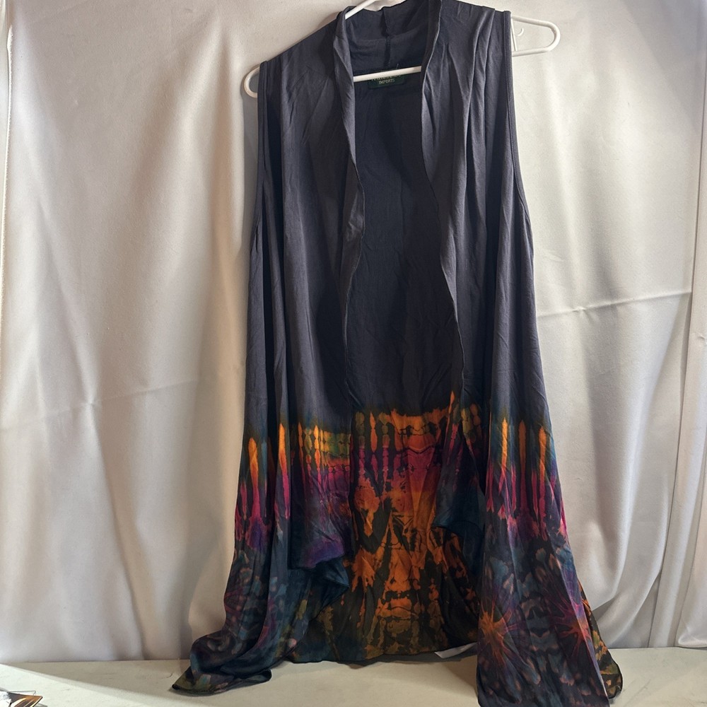 Kathmandu Imports Tie Dye Komono Kaftan Womens Blouse Duster Standard Size