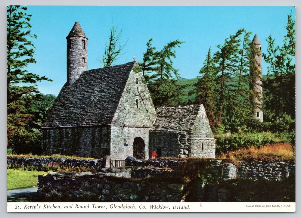 Postcard St. Kevin's Kitchen & Round Tower Glendaloch Co. Wicklow Ireland