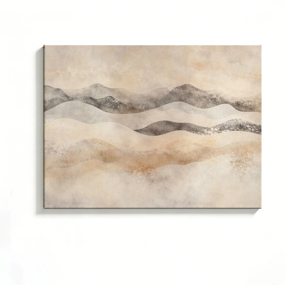 Abstract Mountain Canvas Painting 2D Flat Frameless Wall Art Home Office Decor