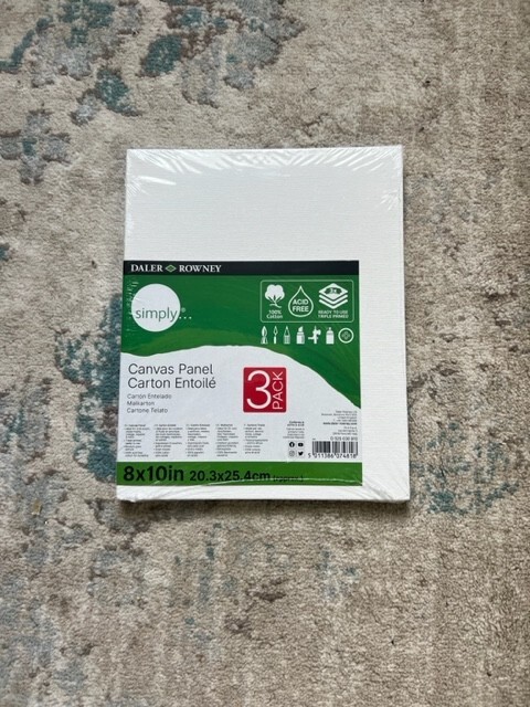 DALER ROWNEY 8 x 10 Canvas Panels 3-pack White (Sealed)
