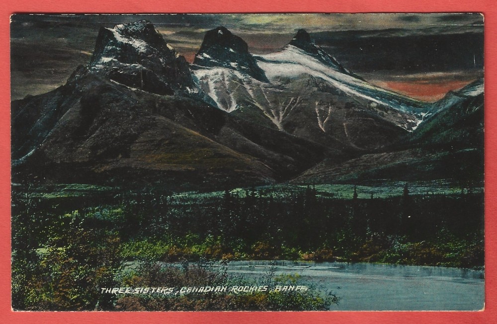 THREE SISTERS, CANADIAN ROCKIES, BANFF, ALBERTA, CANADA – c. 1908 UDB Postcard