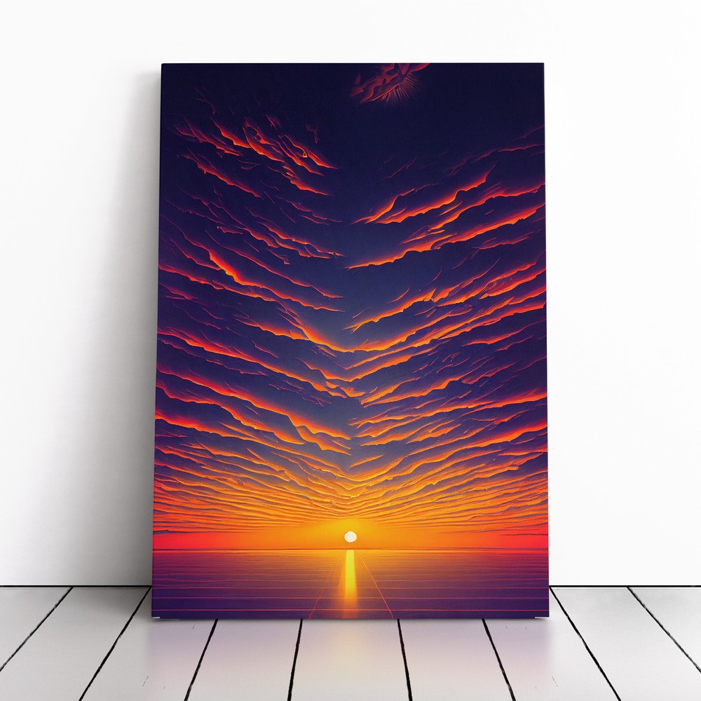 The Grand Ocean Sunset Canvas Wall Art Print Framed Picture Home Office Decor