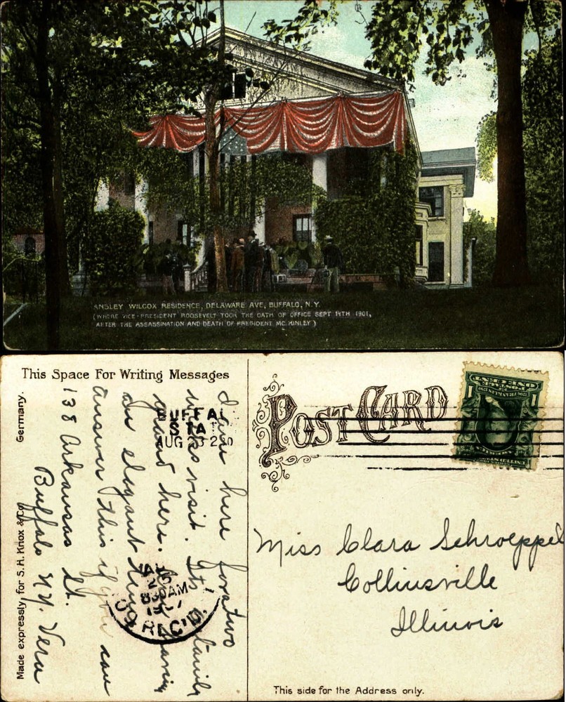 Ansley Wilcox residence Buffalo New York where Roosevelt took office patriotic