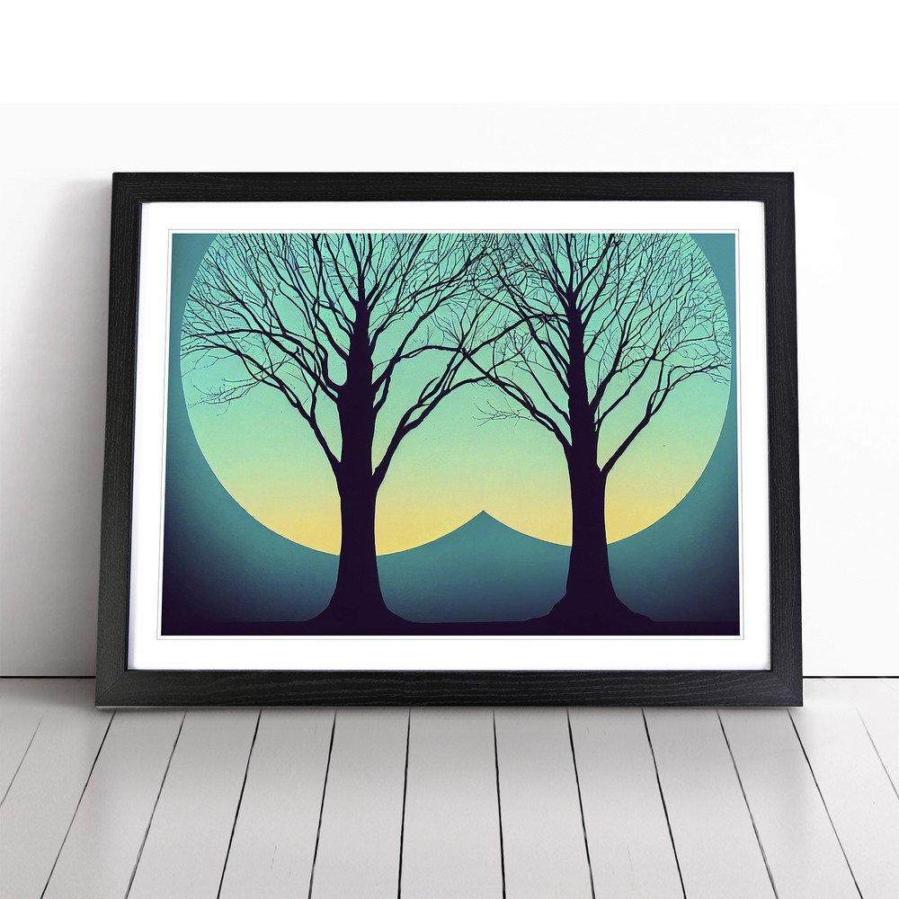 Pleasing Trees Abstract Wall Art Print Framed Canvas Picture Poster Decor