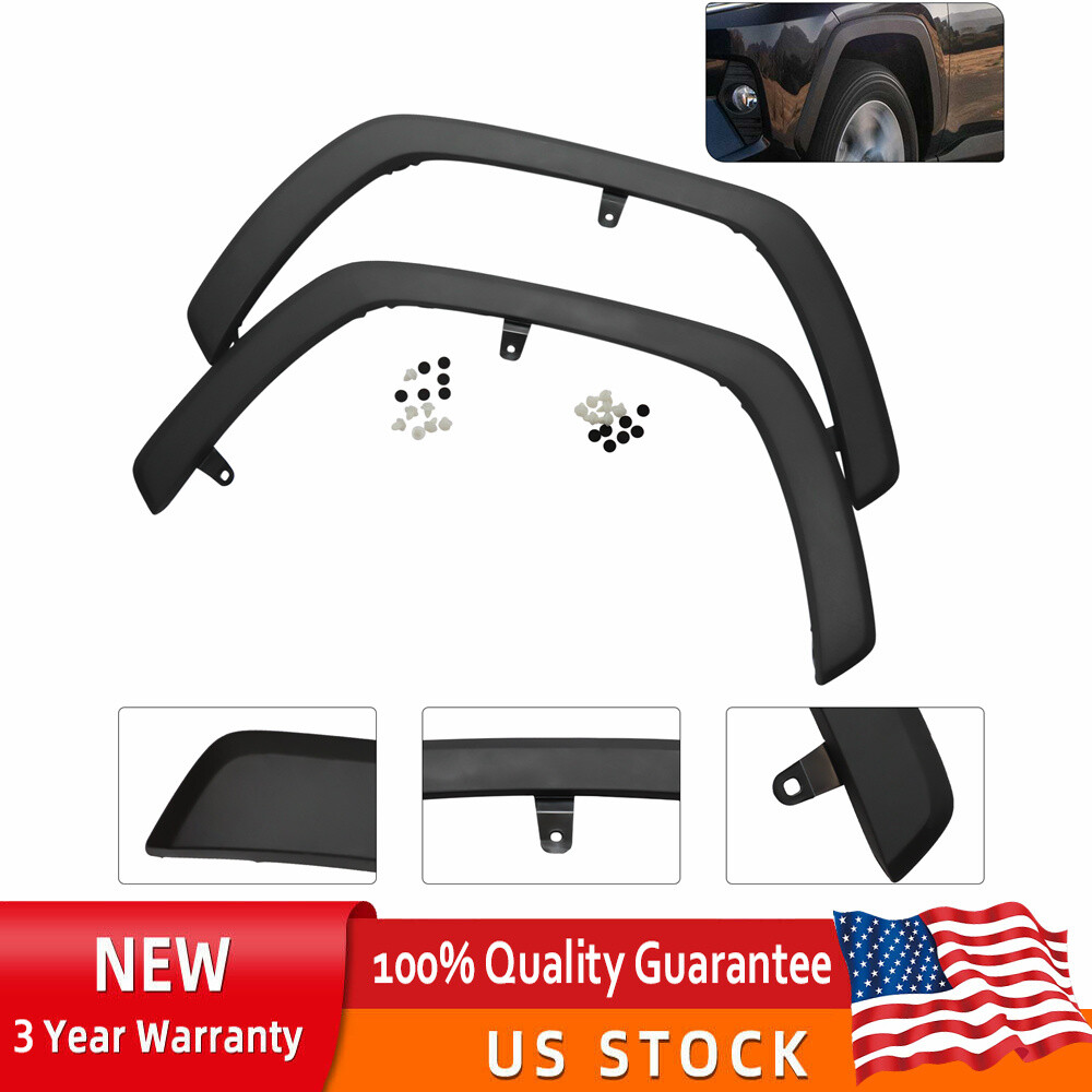 NEW Front Fender Flares Set For 2019 2020 2021 Toyota Rav4 Black Plastic 2PCS