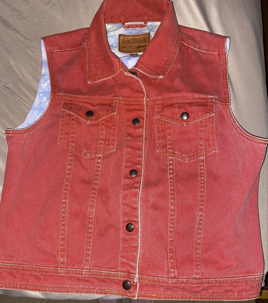 Outback Trading Company LTD. Women's denim vest in red