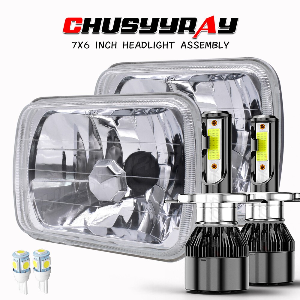 Pair 5x7 7x6 LED Headlights For Toyota Pickup 82-1995 Tacoma 4Runner 84-1991