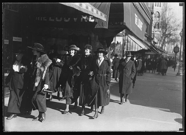 Photo:Washington DC 1910s Street Scene Pedestrians Sidewalk Shops
