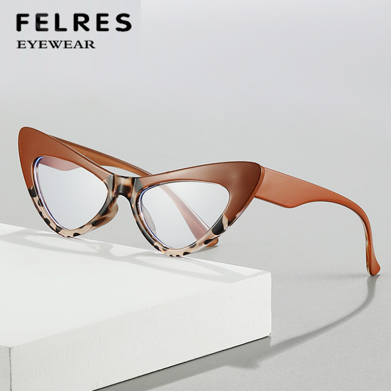 Women Anti Blue Light Reading Glasses Retro Cat Eye Frame Clear Lens Glasses