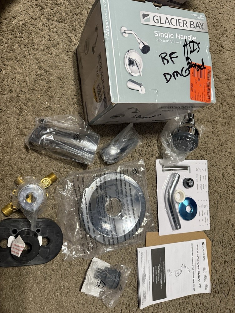 Glacier Bay HD874X-0001 Aragon 1-Handle 1-Spray Tub/Shower Faucet Chrome ASIS
