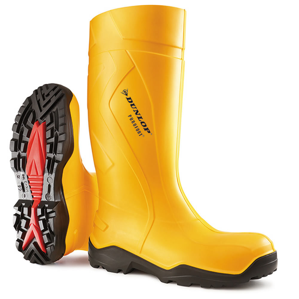 Dunlop Purofort+ Full Safety Wellington Boot Steel Toe Yellow Thermal -20°C