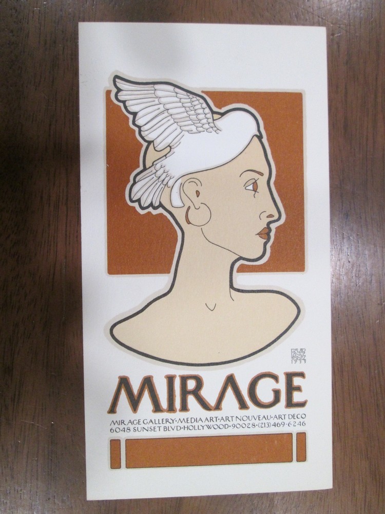 David Lance Goines Business Card 1977 MIRAGE Vintage Sharp!