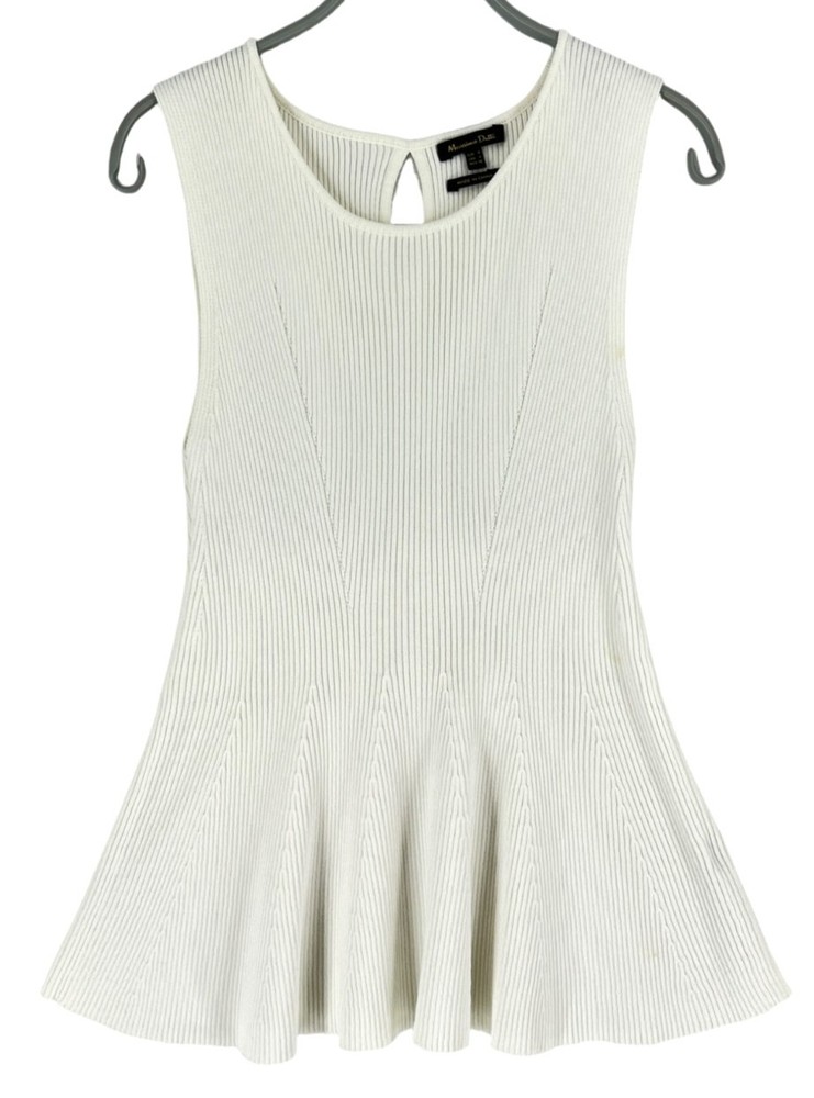 Massimo Dutti Women Round Neck Sleeveless T-Shirt Size S