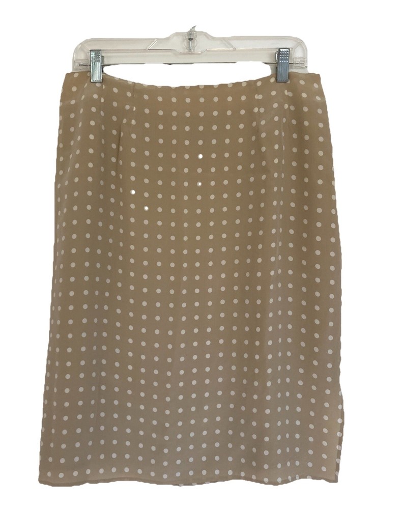Cami International polka dot silk straight skirt size 14 EUC