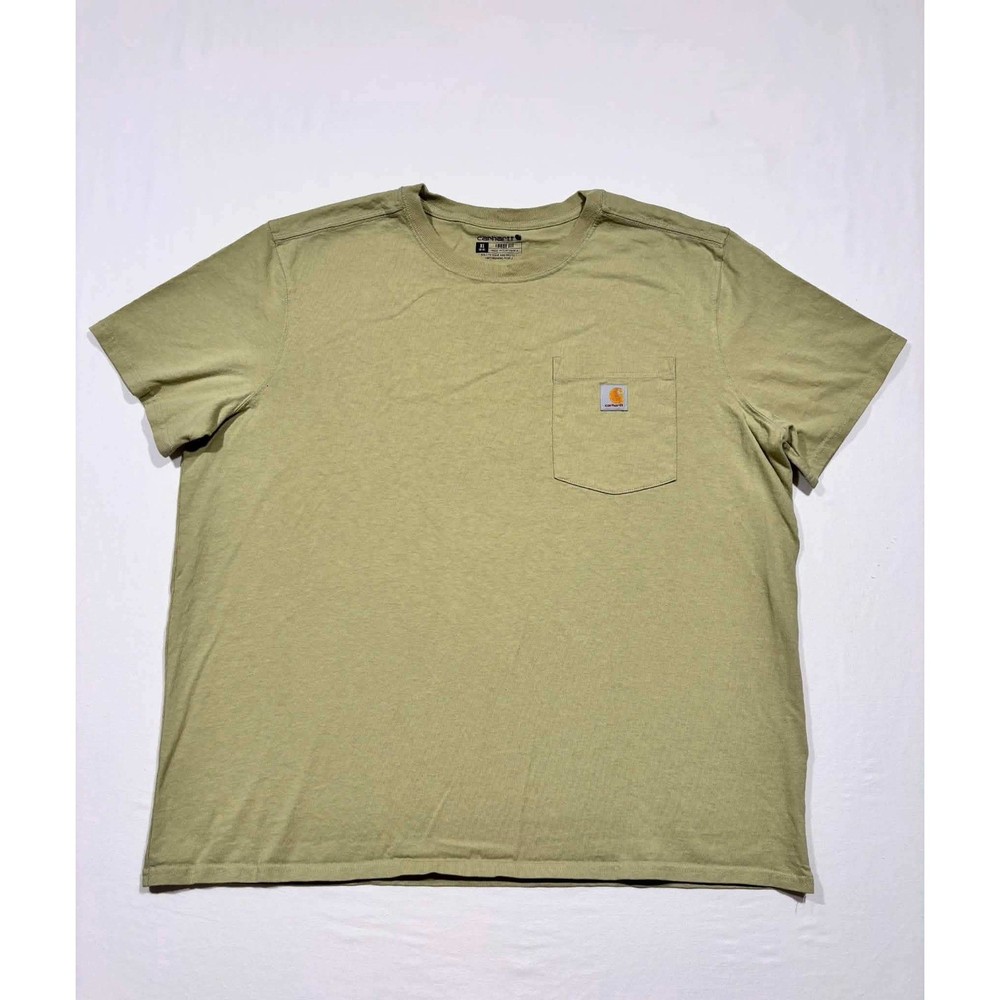 Carhartt Loose Fit Pocket T-Shirt XL Olive Green Khaki Short Sleeve Crewneck