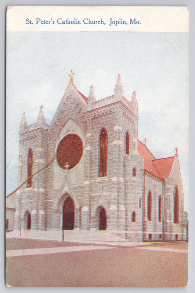 St. Peter's Catholic Church Joplin MO Divided Back Postcard c1910