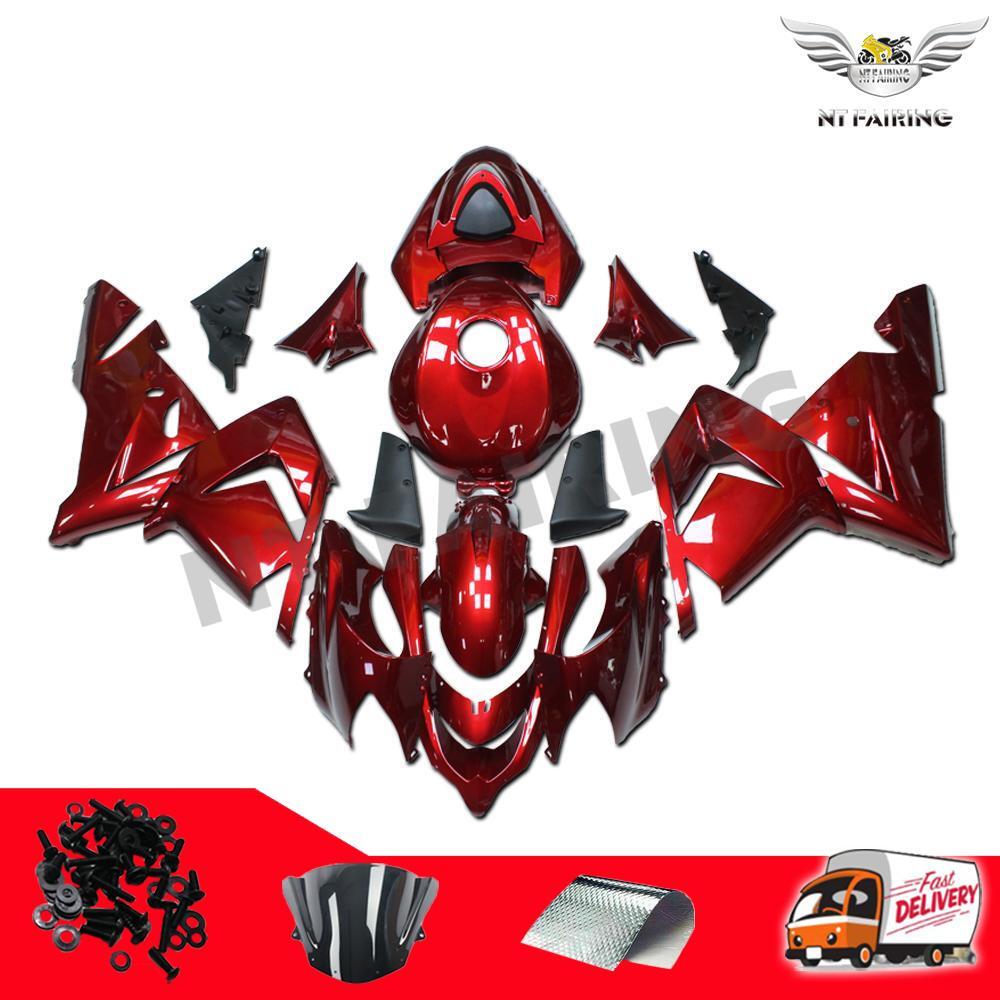 NTU Injection Red Full Set Fairing Kit Fit for Kawasaki 2004 2005 ZX 10R c052
