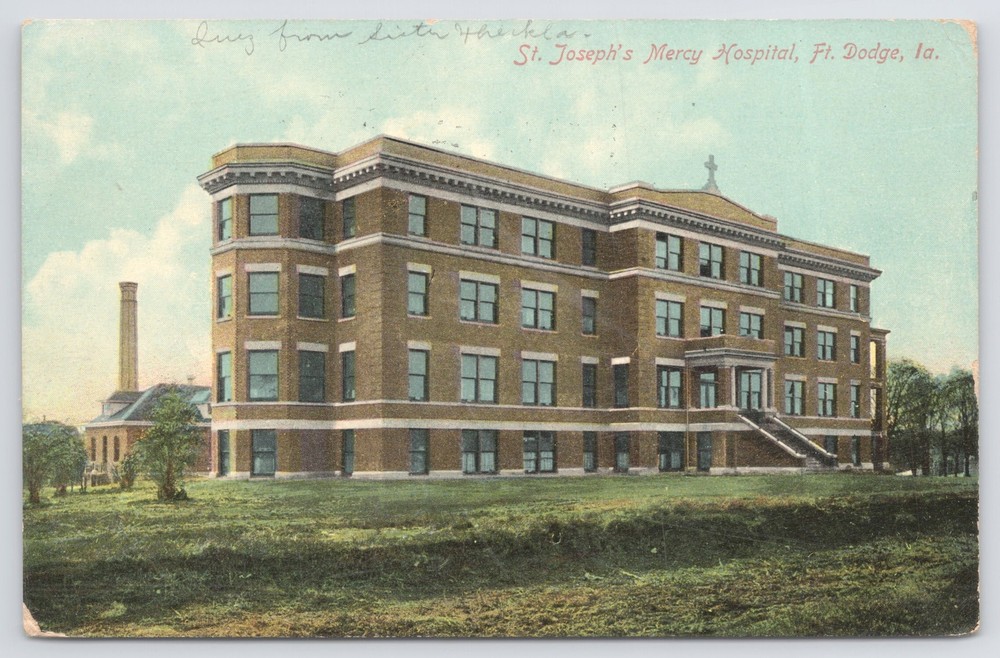 State View~St Josephs Mercy Hospital Fort Dodge Iowa~Vintage Postcard