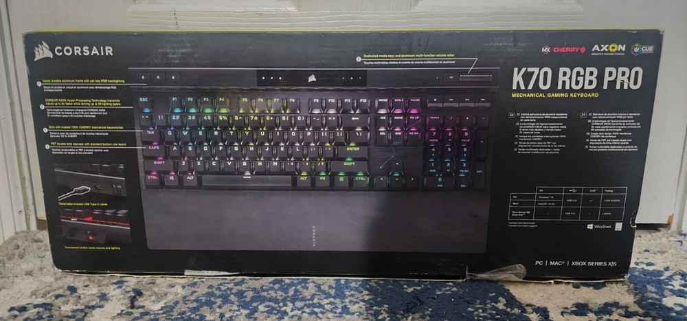 Corsair K70 RGB PRO Wired Mechanical Gaming Keyboard with Brown Speed Switches 8000Hz Hyper-Polling