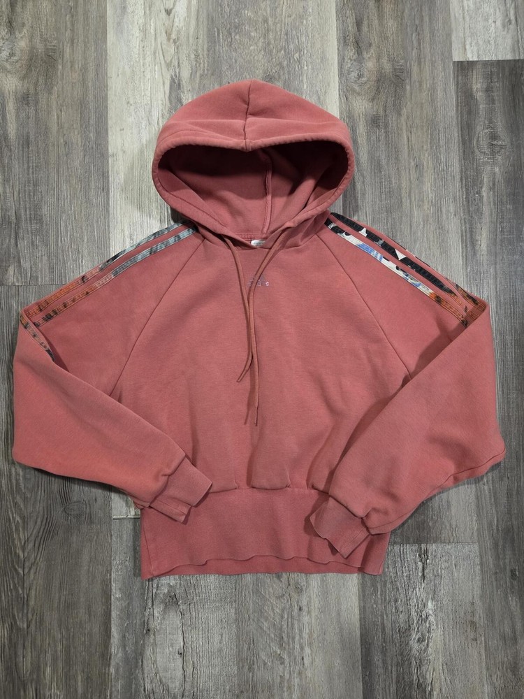 Adidas Originals Women's Small Pullover Pink Hoodie Cropped
