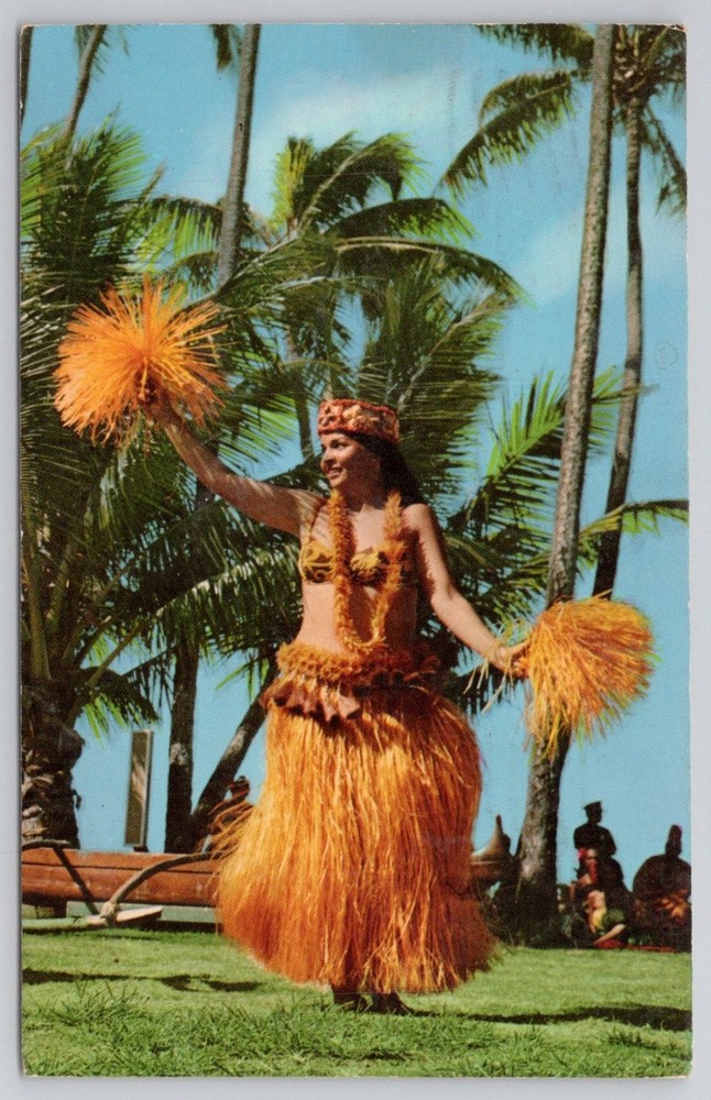 Waikiki Kodak Hula Show Tahitian Tamure Dancer Hawaii Postcard 1972