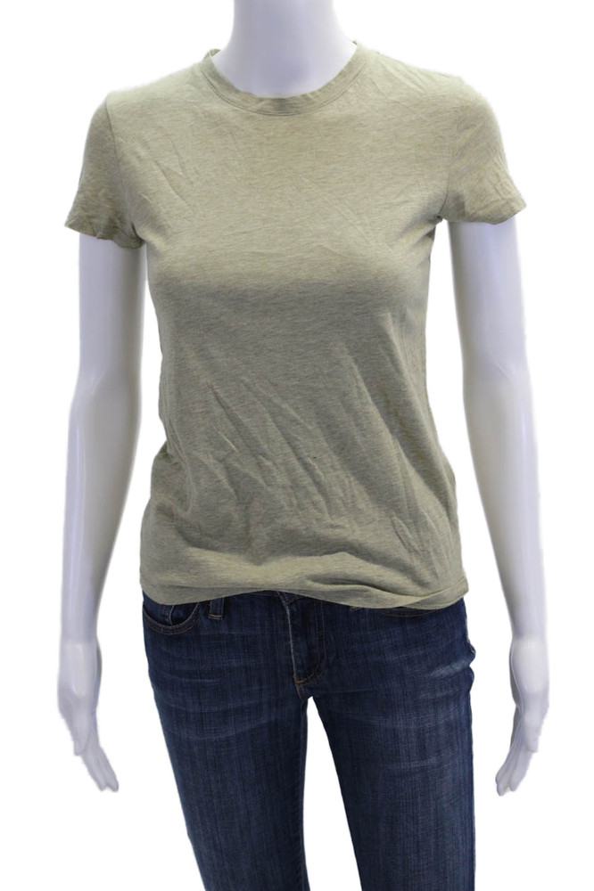 Vince Womens Short Sleeve Crew Neck Classic Tee Shirt Green Cotton Size XSFree Shipping in US $100+ Orders | $6.95 Orders Below