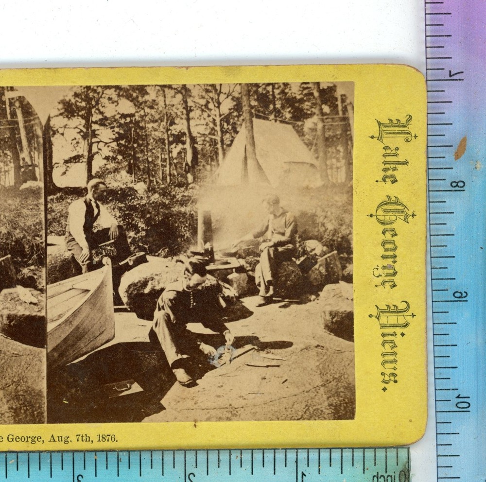 Camp Life at Lake George 1876 NY New York Stereoview