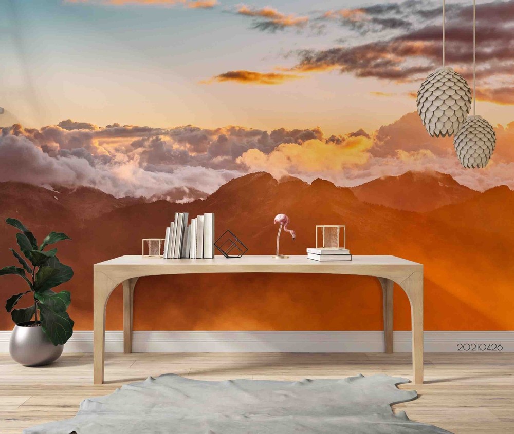 3D Sky Mountain Landscape Wall Murals Wallpaper Murals Wall Sticker
