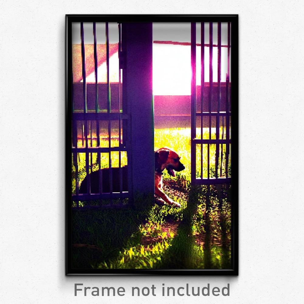 Pixel Art Poster - Natural Kennel (8 Bit Psychedelic Trippy Video Game Print)