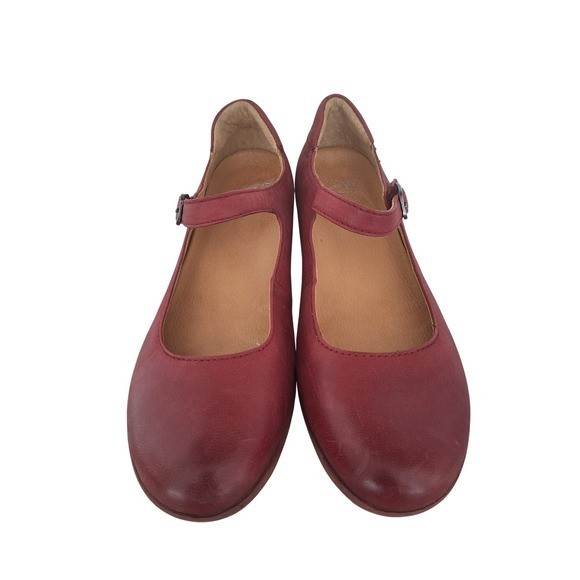 Dansko Shoes Womens US 8.5-39EU Red Fawna Mary Jane Leather Comfort Straps