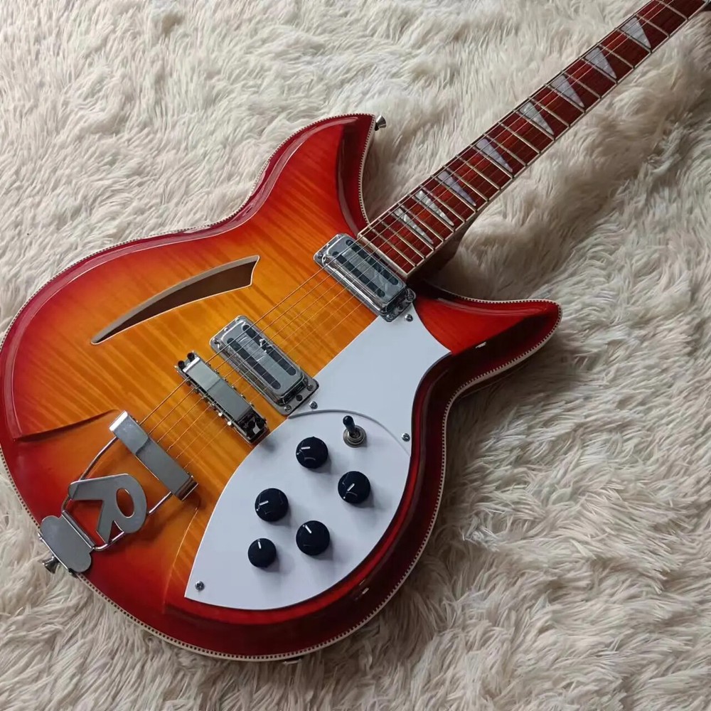 6-String Semi-Hollow Electric Guitar with Double Flame Maple Top
