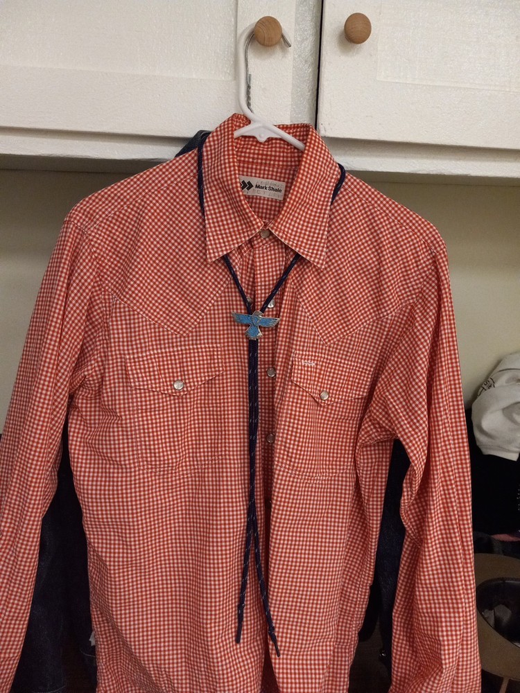 Vintage 70’s Levis Western Shirt Red Gingham Pearl Snap Medium Country Music