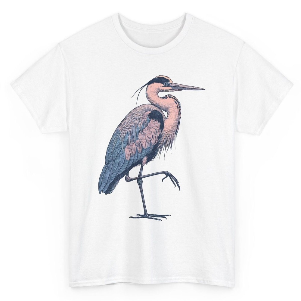 Costal Birds Heron Bird T-shirt - Novelty Water Bird Men Women Graphic Tee
